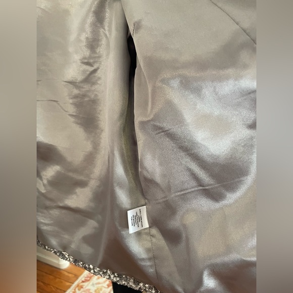 Silver Sequin Crop Bolero Jacket L - Picture 6 of 11